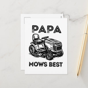 Cartão Postal De Festividades Cortador de grama do Dia dos Pais trator de passei