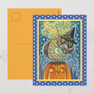 CARTÃO POSTAL DE FESTIVIDADES CORUJA CAVALO SEM CABEÇA ENGRAÇADA, PASSARINHO DE 
