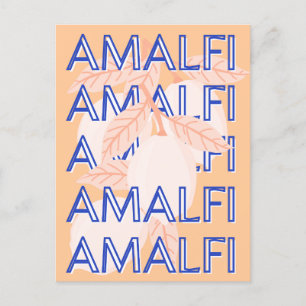 Cartão Postal De Festividades Costa Amalfi, Itália, Viagem Art, Preppy, Orange