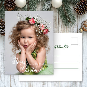 Cartão Postal De Festividades Costume Festivo Feliz Natal Script Foto