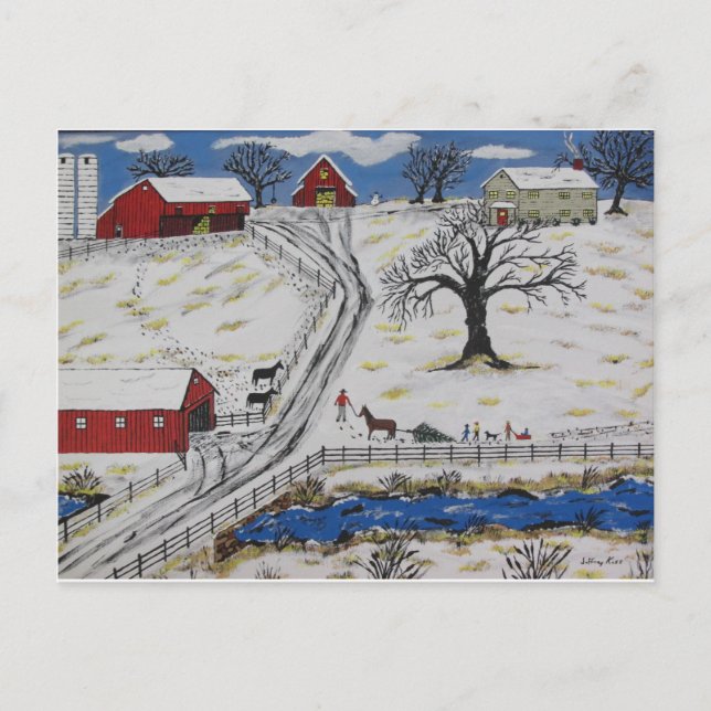 Cartão Postal De Festividades Country Christmas Tree (Frente)