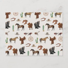 Cartão Postal De Festividades Cowboy Cowgirl Western Rodeo — Padrão do País