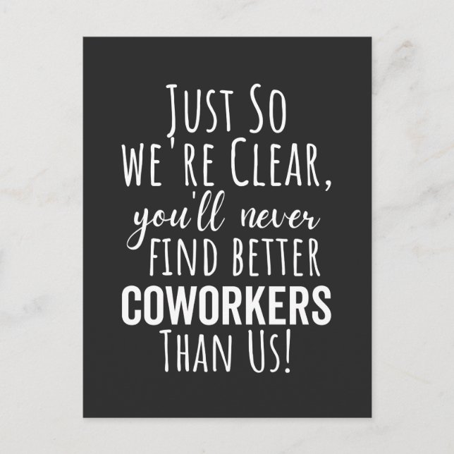 Cartão Postal De Festividades Coworker Goodbye | Deslocamento de Colaboradores | (Frente)