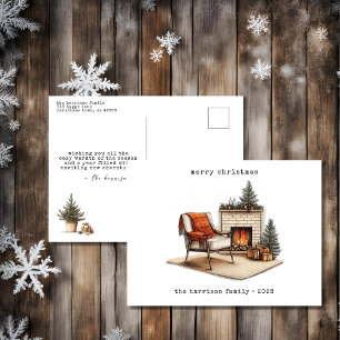 Cartão Postal De Festividades Cozy Hygge Christmas