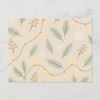 Cartão Postal De Festividades Cozy Winter Glow - Minimalist Holiday Pattern