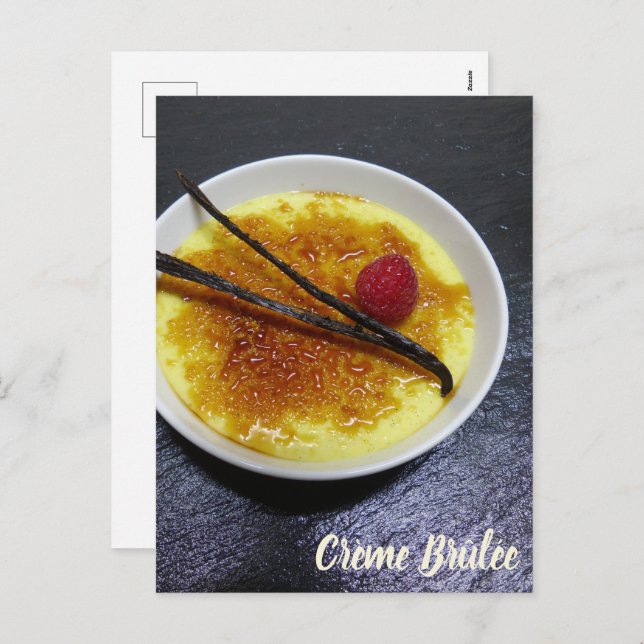 Cartão Postal De Festividades Creme em ardósia com framboesa e baunilha (Frente/Verso)