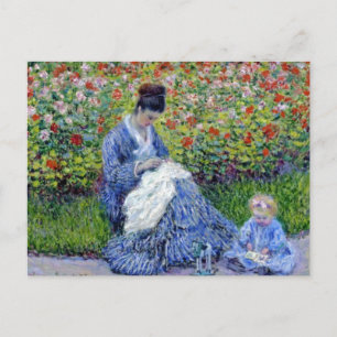 Cartão Postal De Festividades Criança no Jardim, Monet