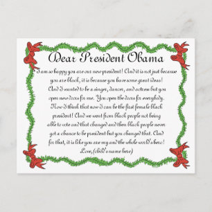 Cartão Postal De Festividades Crianças afro-americanas - Carta ao Presidente Oba