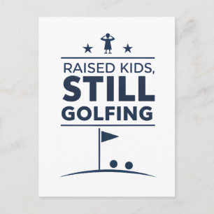 Cartão Postal De Festividades Crianças Criadas Ainda Jogando Golfe Humor de Golf