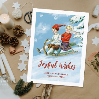 Cartão Postal De Festividades Crianças de Vintage Bonitas com Cena de Dormência