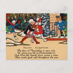 Cartão Postal De Festividades Crianças felizes