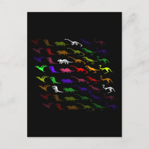 Cartão Postal De Festividades Crianças legal, dinossauro colorido e giro