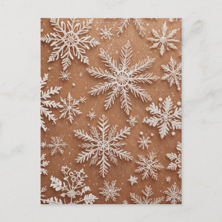 Cartão Postal De Festividades Cristais de Inverno Dourados