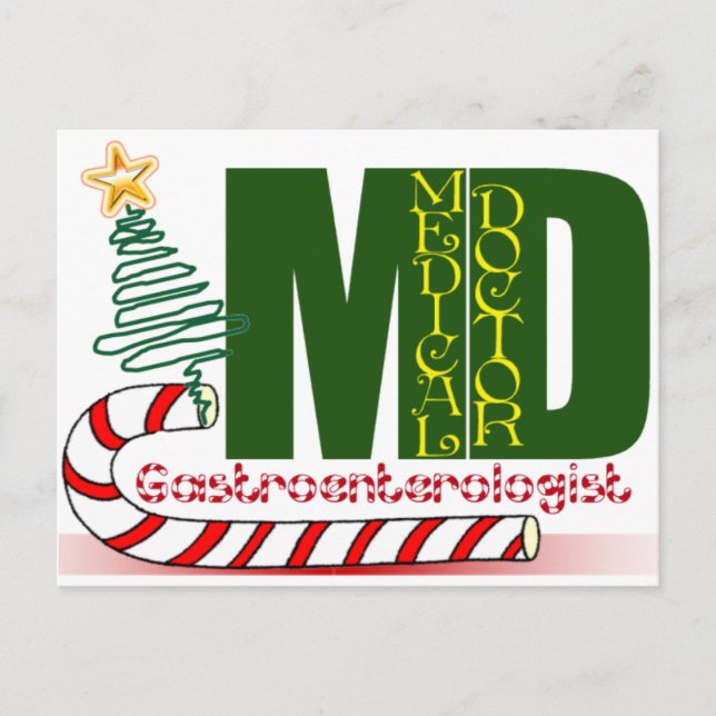 CARTÃO POSTAL DE FESTIVIDADES CRISTMAS GASTROENTEROLOGISTA (Frente)
