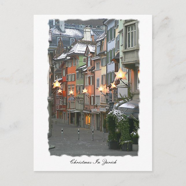 Cartão Postal De Festividades Cristmas Na Cidade Antiga (Frente)