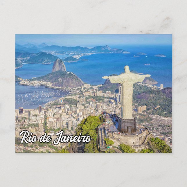 Cartão Postal De Festividades Cristo do Redentor, Rio de Janeiro (Frente)