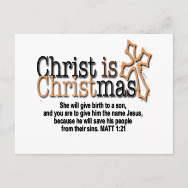 CARTÃO POSTAL DE FESTIVIDADES CRISTO É NATAL (Frente)