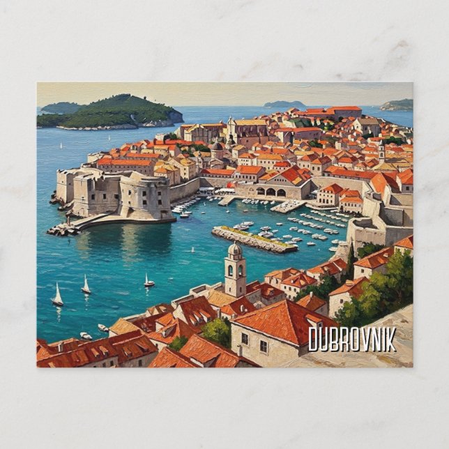 Cartão Postal De Festividades Croatia Dubrovnik Travel (Frente)