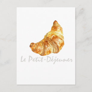 Cartão Postal De Festividades Croissant Design Francês