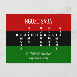 Cartão Postal De Festividades Crossword NGUZO SABA Kwanzaa