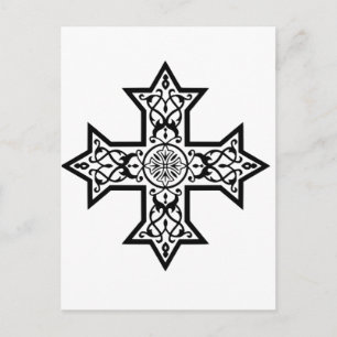Cartão Postal De Festividades Cruz Copta Cristã Etíope