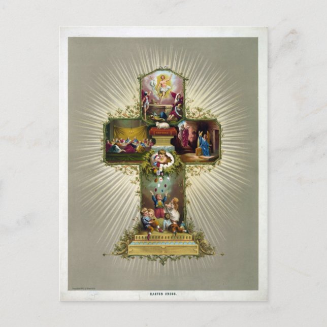 Cartão Postal De Festividades Cruz da páscoa (Frente)