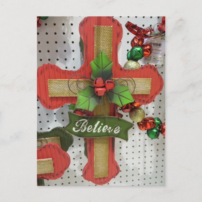 Cartão Postal De Festividades Cruz de Natal (Frente)