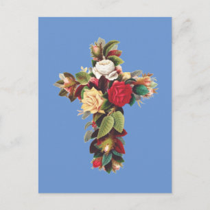 Cartão Postal De Festividades Cruz de Rosas