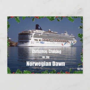 Cartão Postal De Festividades Cruzamento de Natal no amanhecer norueguês