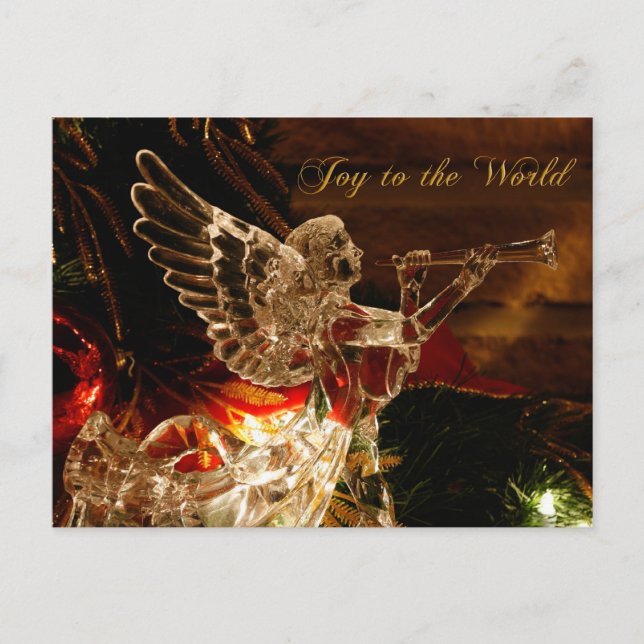 Cartão Postal De Festividades crystal angel  Joy to the World (Frente)
