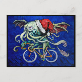Cartão Postal De Festividades Cthulhu para o Natal