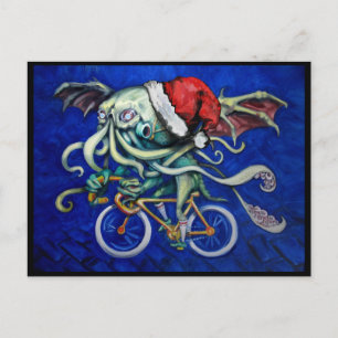 Cartão Postal De Festividades Cthulhu para o Natal