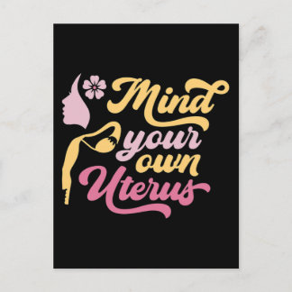 Cartão Postal De Festividades Cuide do Seu Próprio Útero Presente Feminista Meme