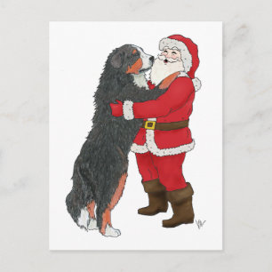 Cartão Postal De Festividades Cumprimento do Natal do cão de montanha de Bernes