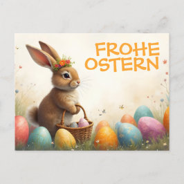 Cartão Postal De Festividades Cumprimentos de primavera do coelho de Páscoa