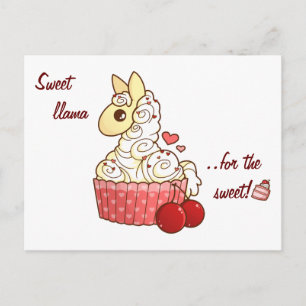 Cartão Postal De Festividades Cupcake Lama dia de os namorados
