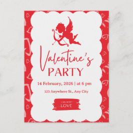 Cartão Postal De Festividades ​"Cupid’s Arrow" – Vibrant Modern Valentine’s Part
