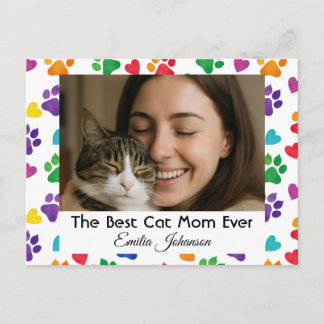 Cartão Postal De Festividades Custom Best Cat Mom Ever Photo Postcard