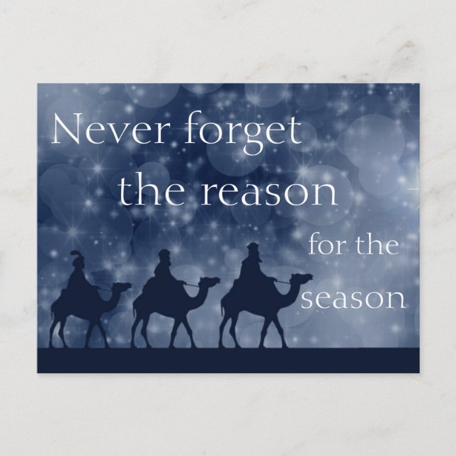 Cartão Postal De Festividades Custom Christian Christmas, Three Wise Men (Frente)