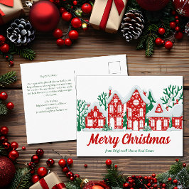 Cartão Postal De Festividades Custom Real Estate Company Merry Christmas Houses