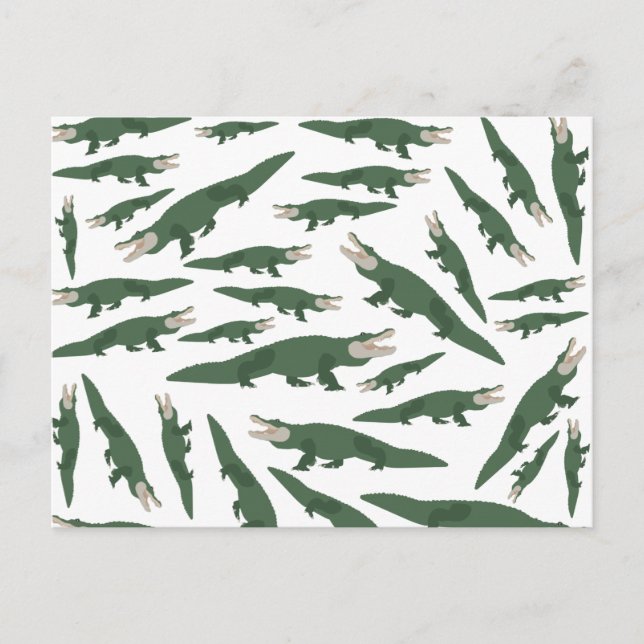 Cartão Postal De Festividades Cute Alligator Crocodile Pattern (Frente)