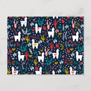 Cartão Postal De Festividades Cute Alpaca