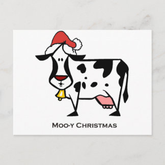 Cartão Postal De Festividades Cute Christmas Cow