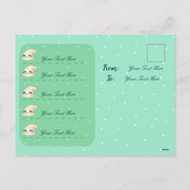 Cartão Postal De Festividades Cute Easter Bunny Hugging Egg (Verso)