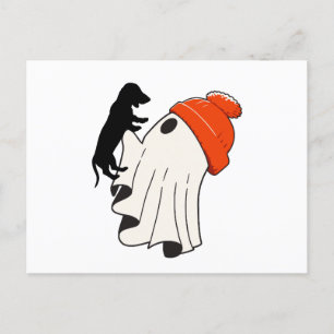 Cartão Postal De Festividades Cute Ghost Dachshund Lover