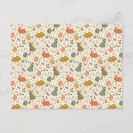 Cartão Postal De Festividades Cute Hand Drawn Spring Bunnies Postcard