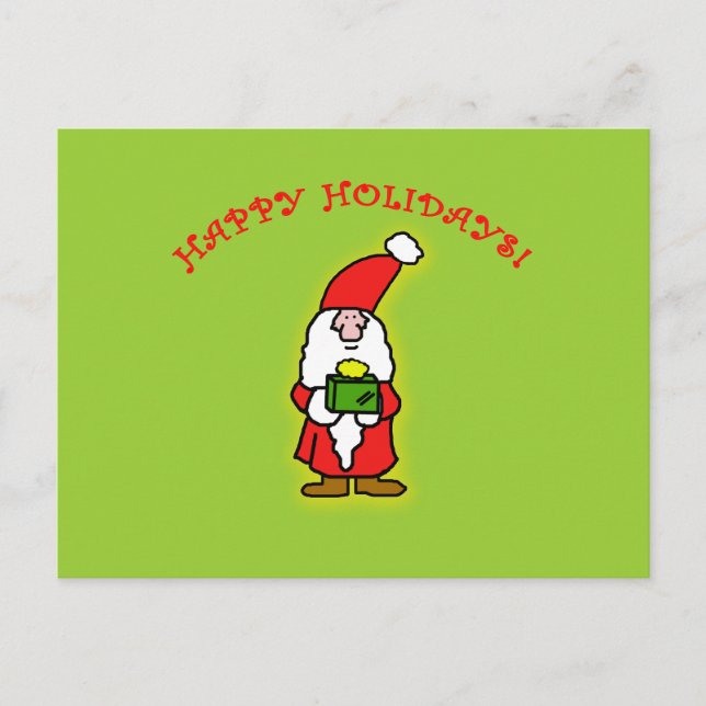 Cartão Postal De Festividades Cute Little Santa Claus on Apparel and Gifts (Frente)