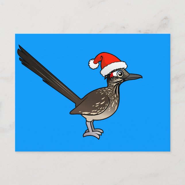 Cartão Postal De Festividades Cute Roadrunner Papai Noel (Frente)