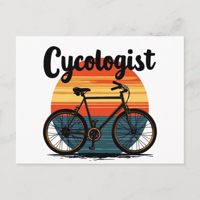 Cartão Postal De Festividades Cycologista: Energetic Biker Tee - for Cycling (Frente)