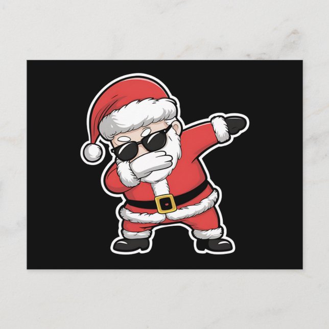 Cartão Postal De Festividades Dabbing Papais noeis Xmas Luzes Crianças Presentes (Frente)